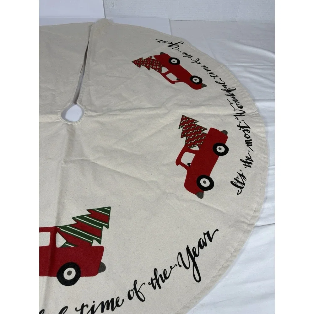 Primitives by Kathy Red Truck Christmas Tree Skirt Farmhouse Holiday Decor